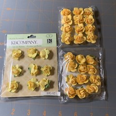 Michael’s- Paper Flowers Yellow Scrapbook Card Making Embellishments