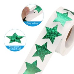 500pcs Green Star Stickers 1 Inch Self-Adhesive Stickers Label