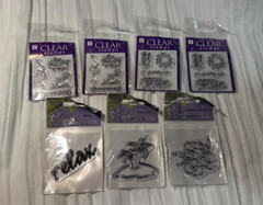 Lot of 31 Variety of Clear Stamps for Scrapbooking – Flowers, Sunshine, Rain