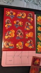 Vintage Amscan Stickers Thanksgiving Fall Leaves Leaf Harvest Lot Of 4 Sheets