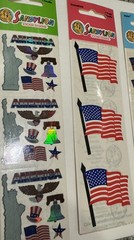 VINTAGE 90s Y2K NOS Sandylion Stickers Lot (5) USA Flag Bald Eagles Prismatic
