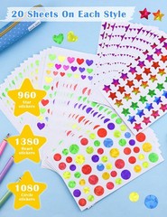 Pegatinas holográficas de arcoíris, pegatinas de estrellas pequeñas para niños