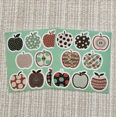 16 Cute Patterned Apple Stickers 1.8” Boho Apple Waterproof Vinyl Decals