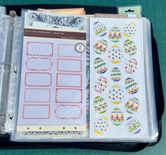 Crop In Style Binder With Lots Of Stickers ~ 17 Sheets full ~ Navy Blue Binder
