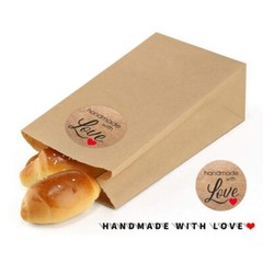 500pcs Kraft Paper Stickers Vintage Thank You Labels Handmade With Love