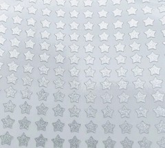 Silver Shimmer Glitter Star Sticker Sheet! – Choose a Size – Cute & Sparkly!