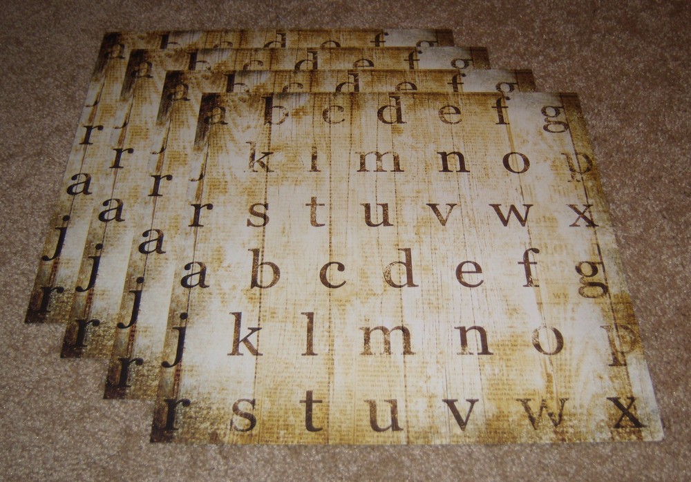 Daisy D’s Vintage Single Sided Scrapbook Paper(4) ~ Letters