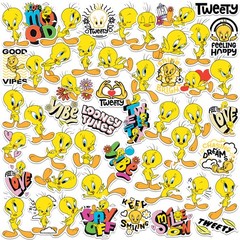 LOONEY TUNES TWEETY VARIETY DIE CUT VINYL 50 CT STICKER PACK