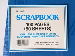 No. 800 Blue Vintage Scrapbook Deluxe Craft 100 Pages 50 Sheets Made in the USA