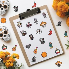 Sugar Skull Waterproof Vinyl Stickers – 1000 Count for Festive Celebrations