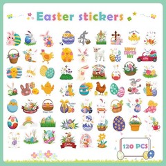 OHOME Easter Stickers | 120 PCS for Kids – Egg Stuffers, Vinyl Games