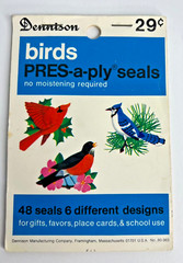 Vintage Lot Dennison Seals & Stickers Birds Butterfly Standard Publishing USA