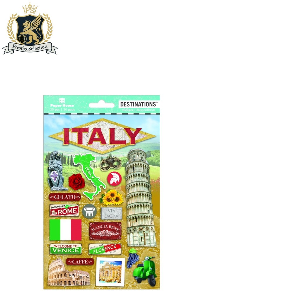 Delightful 2D Italian Travel Stickers – 3 Pack for School and Scrapbooking