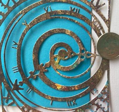 ROMAN NUMERAL ￼GEAR CLOCK Die-Cuts(4pc)Cogs•Steampunk •Background•Time•Rectangle