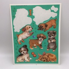 Vintage Animal Stickers Dogs Mice Lot 2 Partial Sheets Scrapbooking Hallmark AGC