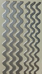 SILVER METALLIC WAVE BORDER Foil Stickers(6pc)2”x9 •Stampendous•2 Sizes•Wiggles•