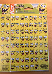 2x NEW SpongeBob SquarePants Sticker Sheets 2001 VTG 248 Total Bob Face Stickers