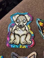 Cat And Dog Holographic Stickers Vintage 1998 CEI Made In The USA