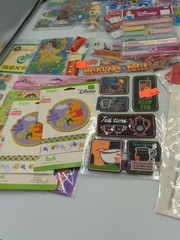 Vintage Sticker Sheets Lot Cartoon Disney, Cabbage Patch,Dora. Sandy lion Etc.