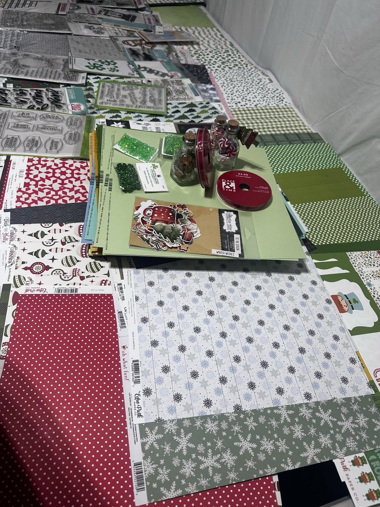 ⭐️300pc Scrapbook Paper Lot MFT My Favorite Things Stamps Dies Christmas St Pat