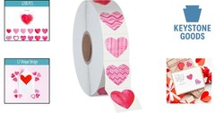 1200-Piece Heart-Shaped Stickers Roll for Valentine’s, Classrooms & Events