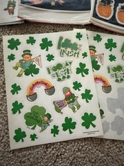 Lot Of Vintage Stickers Halloween And St Patrick Day B43