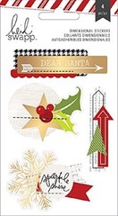 Heidi Swapp Oh What Fun Dimensional Acetate Gold Foil Scrapbook Stickers #1225