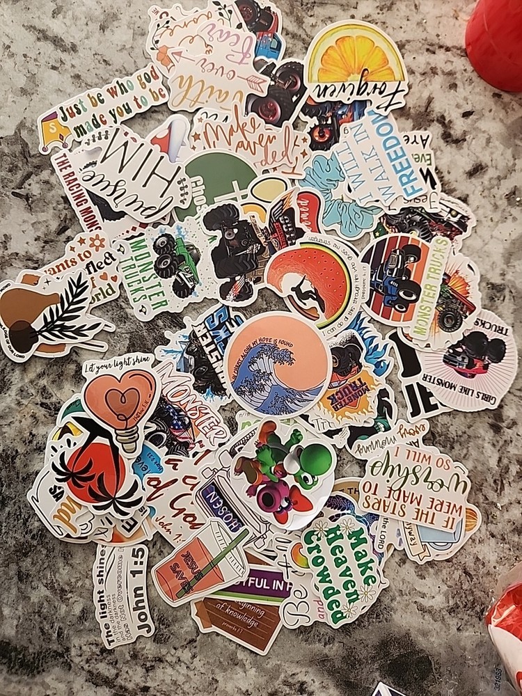 25pc Random Stickers Monster Trucks Jesus And Mario