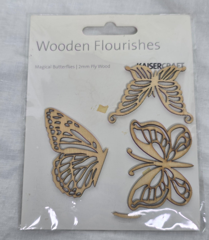 Kaiser Craft Magical Butterflies *Broken Antenna* Wooden Flourishes 2mm Plywood