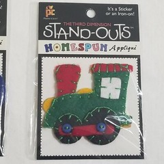 NEW Lot 4 Stand Outs Sticker Applique Iron On Airplane Train Sailboat Car Toy-C