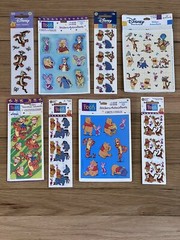 Rare Vintage Disney Sticker Lot: Winnie the Pooh, Tigger, Eeyore, Piglet NEW