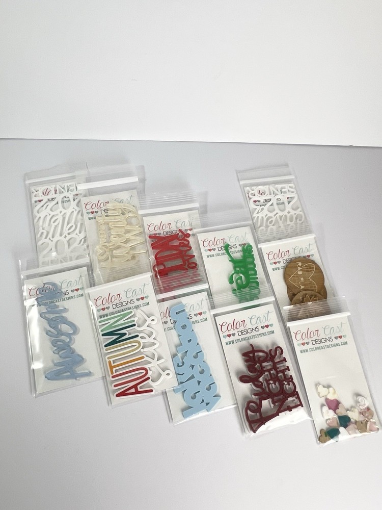 Color Cast Acrylic Scrapbook Embellishments Lot Scrapbooking Journaling Art