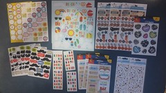 Scrapbook sticker lot – Mustache, Flag, Game Day, Graduation, Teacher, Beach