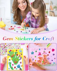6124Pcs Gem Stickers-Self-Adhesive Face Jewelry Stickers, Acrylic Gems DIY Craft