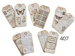 Vintage style Tags Supplies Scrapbooks Junk Journal 407