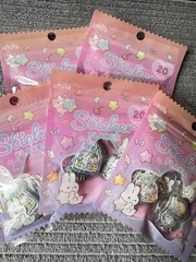 Amifa Kira Animal Flake Stickers 20pcs x5 Packs Cute Rabbit Bear Cat Japan New
