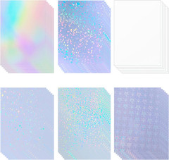 36 Sheets Holographic Sticker Paper Holographic Clear Vinyl Self Adhesive Waterp