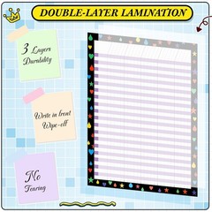 12 Pcs 17″x 22″ Incentive Chart Multicolor Laminated Dry Erase Reward Chores …