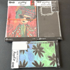 Dylusions Dyalog Cover & 2 Insert Books LOT Junk Journal Scrapbook
