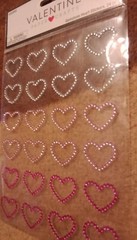 Hobby Lobby Gemstone Heart Stickers 24 Pieces Brand New White Light Pink Dk Pink