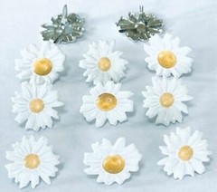 WHITE DAISY BRADS Flower Spring Floral Scrapbooking Card Making Stamping