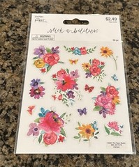 The Paper Studio Stick A Bilities FLOWER BOUQUETS Stickers Butterflies 30 pcs