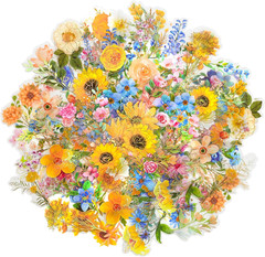 Flower Gold Foil Holographic Stickers Set 120 Pcs with 3 Themes, Resin Transpare