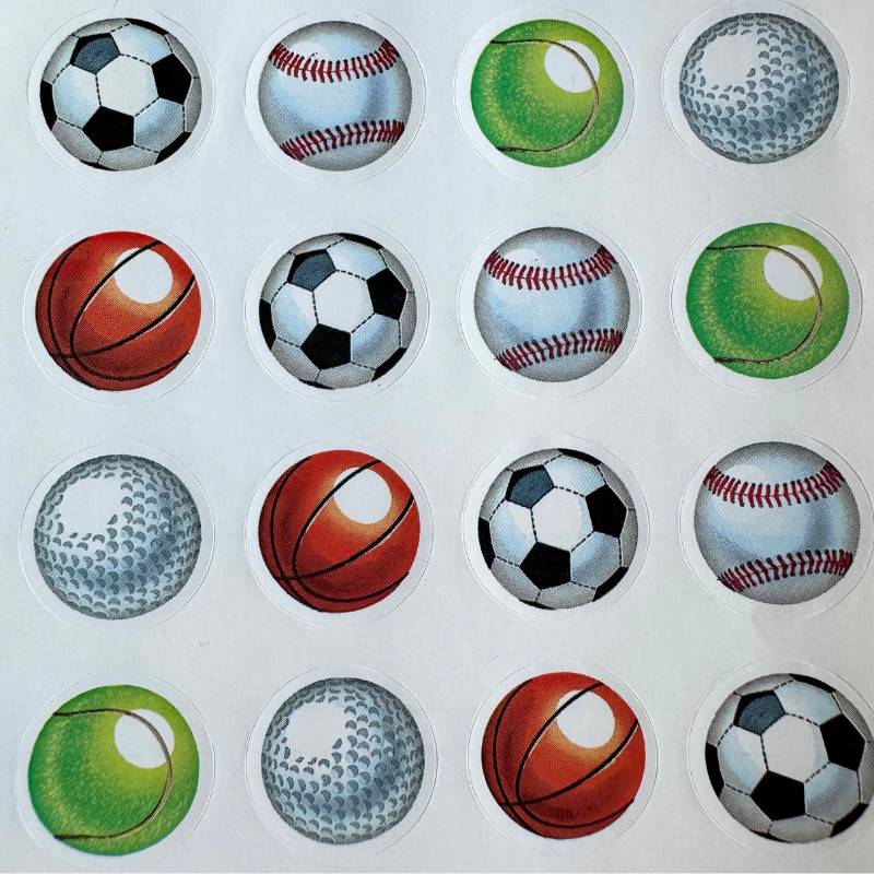 Sport Sticker Balls 4×6 inch Sticker Sheets 20 stickers per sheet