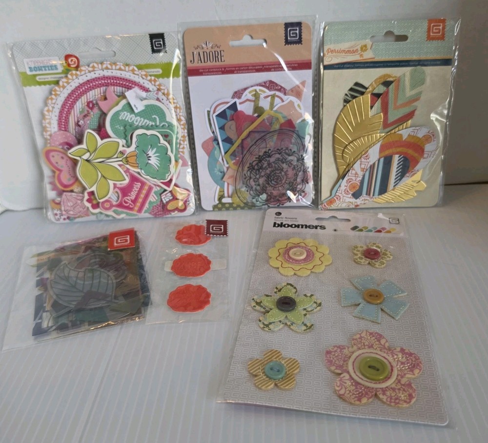 Basic Grey – Scrapbooking Junk Journal Die-Cuts and Embellishments Lot Of 6