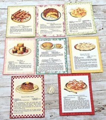 8-Retro-Mid Century-1950’s-Recipe Cards-Ephemera-Cooking-Smooth Heavy Cardstock