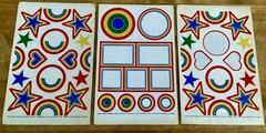 VTG Current Inc, 1981 Rainbow Stickers, 3 Partial 9” X 5 1/4” Sheets, 32 Count