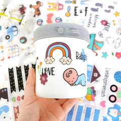4 Sheets Baby Boy Scrapbook Supplies Stickers – Newborn Planner Journal Stickers