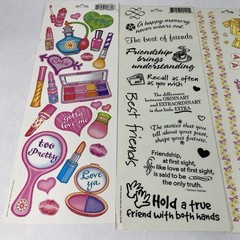 Miss Elizabeths Stickers Lot Of 12 Girly Makeup Fashion Slumber Party