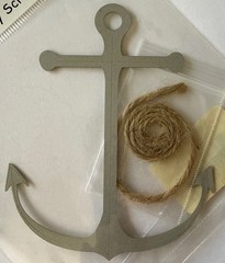 GREY SEA ANCHOR Die-Cuts (2pc)Lil Davis•Laser-Cuts•Ship •Navy•Rope•Card Making•